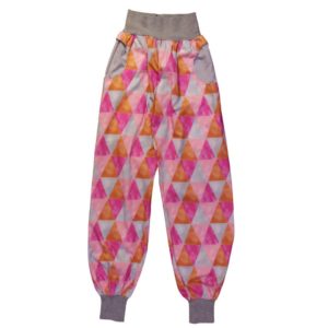 anna * pollack, Piratenhose, xsmall, Rauten pink, Bund und Taschen grau