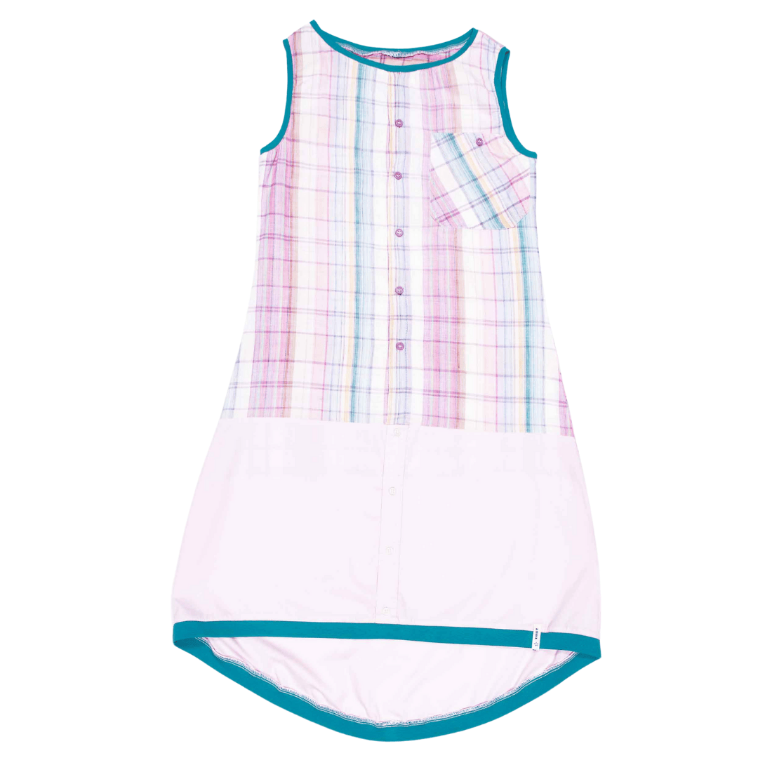 anna * pollack, Kleid Sonnebrise rosa und kariert, Ansicht Vorne