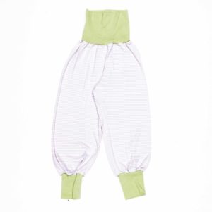 anna * pollack, Piratenhose, Bio-Jersey, grau geringelt, Bund grün