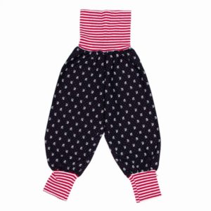 anna * pollack, Dirndl Piratenhose schwarz, Bund rot-grau geringelt