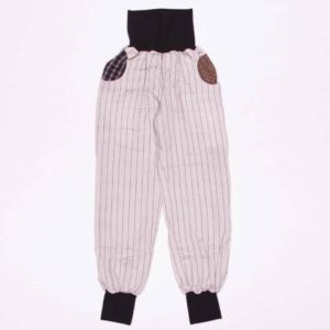 anna * pollack, Piratenhose, 152-164, Leinen, Streif beige, Taschen und Bund braun