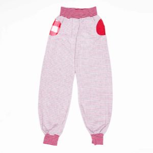 anna * pollack, Piratenhose Leinen ringel pastell rot grün weiß, Bund rot ringel, Taschen rot