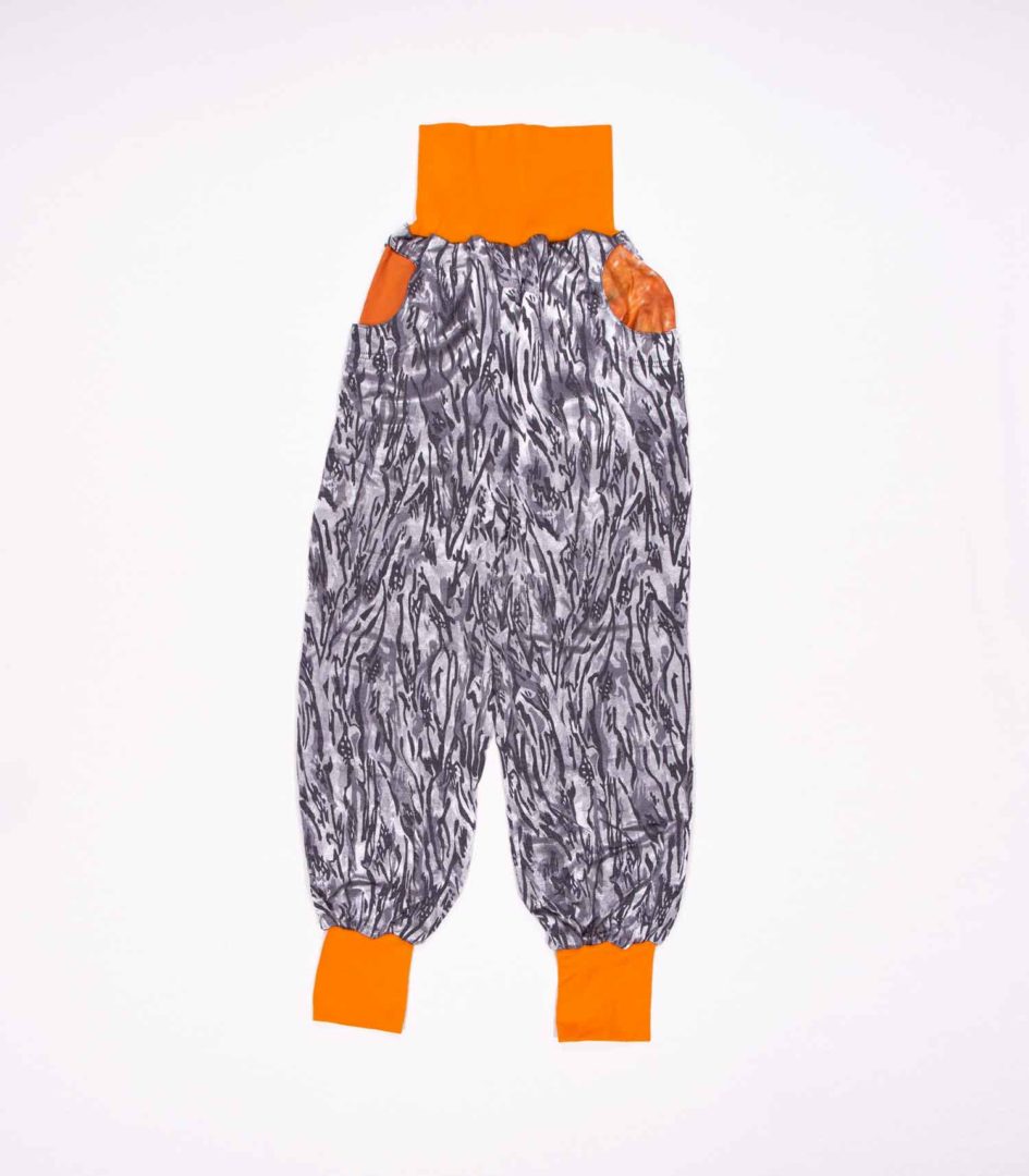 anna * pollack, PIratenhose Mixed, 152-164, Silber, Bund und Taschen Orange
