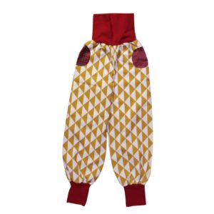anna * pollack, PIratenhose Mixed, 134-152, Karo Sand, Bund und Taschen Rot