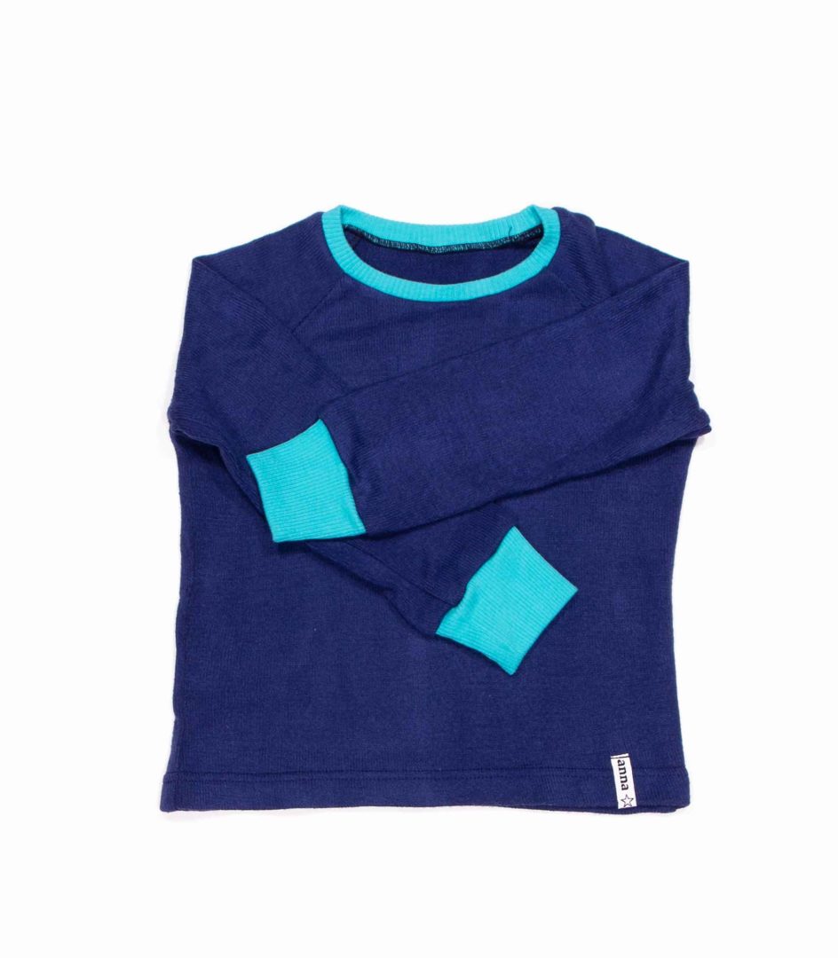 anna * pollack, Pulli blau, 92-98, Vorderansicht