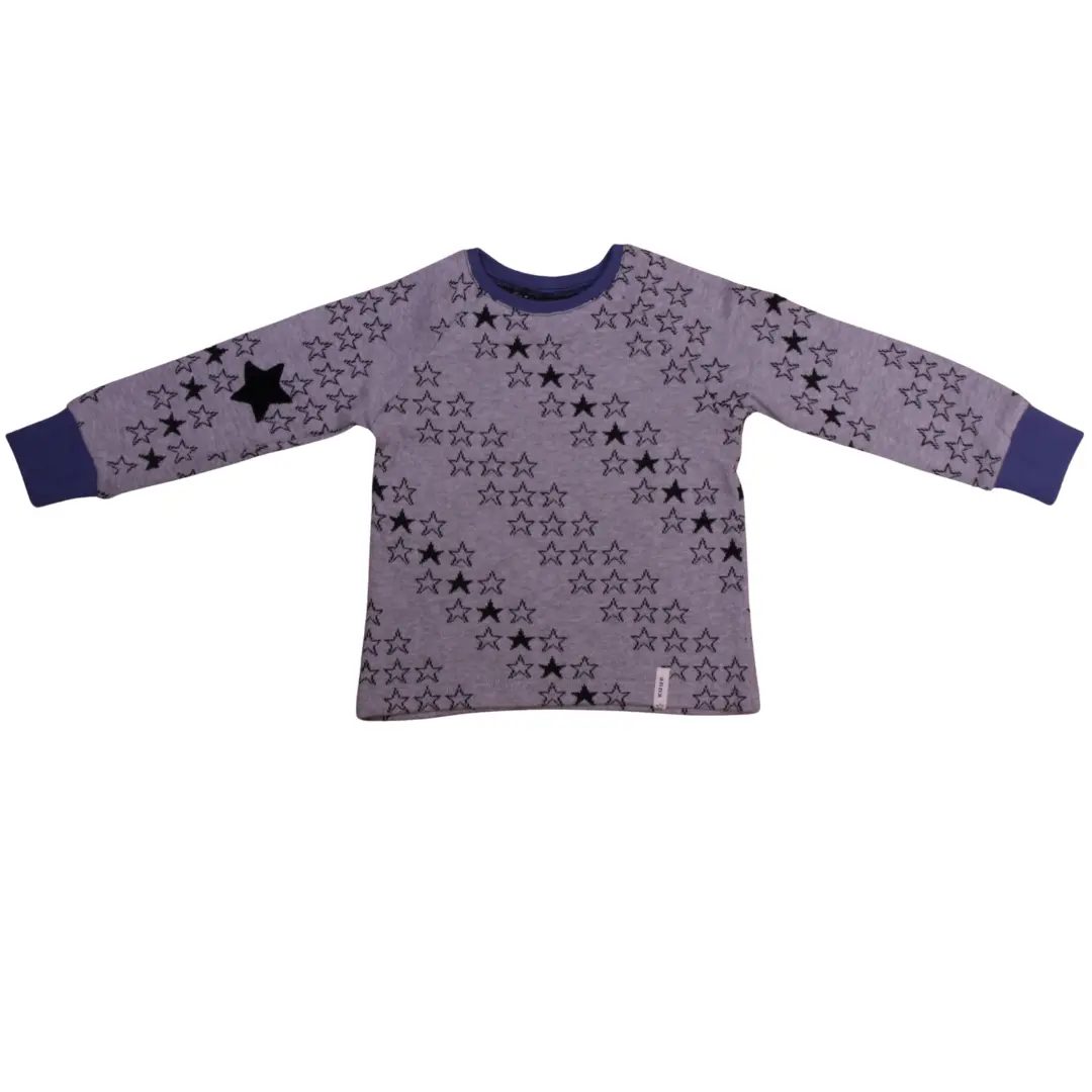 anna * pollack, Pulli grau mit Sternen, 92-98, Vorderansicht