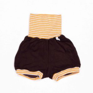 anna * pollack, Shorty Mixed, 56-80, brauner Stoff, Bund orange-grau geringelt