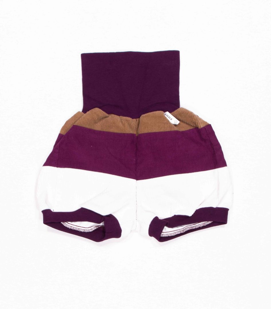 anna * pollack, Shorty Mixed, 56-80, Cord creme, lila, braun, Bund Purpur