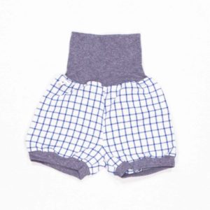 anna * pollack, Shorty Mixed, 56-80, blau karierter Stoff, Bund Hellgrau
