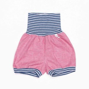 anna * pollack, Shorty Mixed, 56-80, rosa karierter Stoff, Bund petrol-grau geringelt