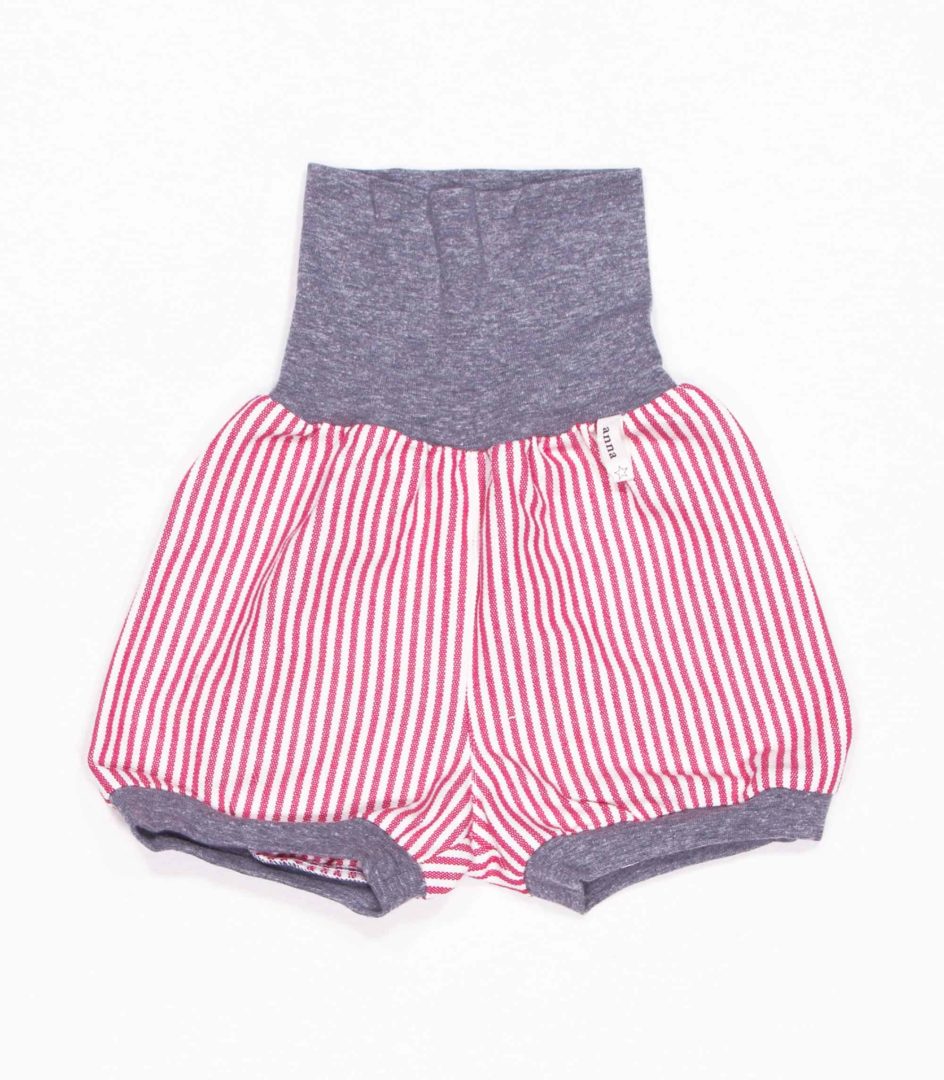 anna * pollack, Shorty Mixed, 80-116, rot-weiß gestreifter Stoff, Bund Hellgrau