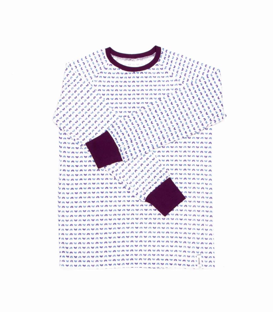 anna * pollack, T-Shirt weiß mit kleinen Schmetterlingen, 116-122, Vorderansicht