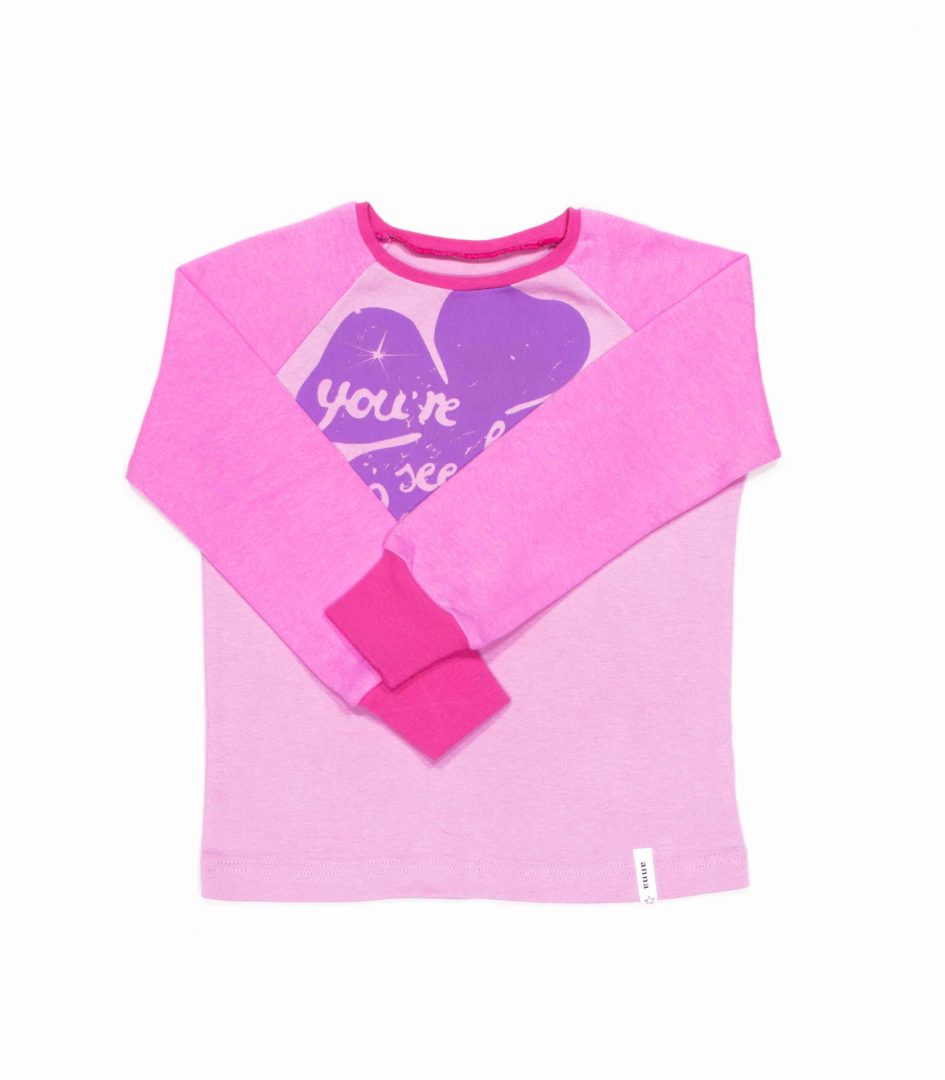 anna * pollack, T-Shirt, 92-98, rosa mit Print, Vorderansicht