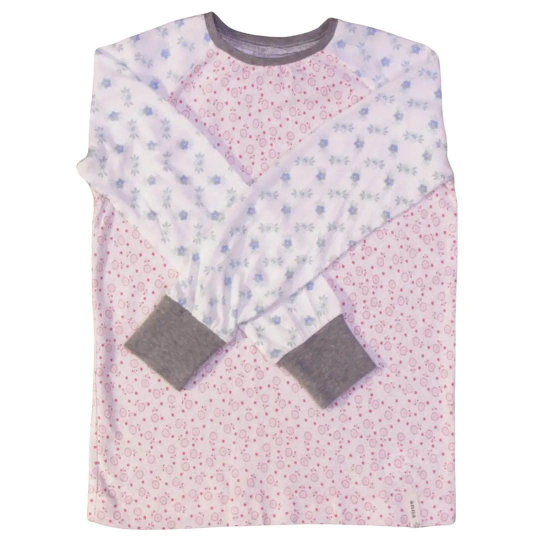 anna * pollack, T-Shirt rosa geblümt mit blau geblümten Ärmeln, 116-122, Vorderansicht