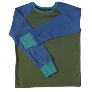 anna * pollack, T-Shirt, 104-110, grün mit blau, Vorderansicht