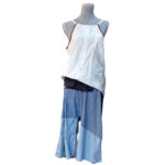 anna * pollack, Thaihose blau aus upgecycelten Hemden an Puppe, Damenkleidung, Herrenkleidung