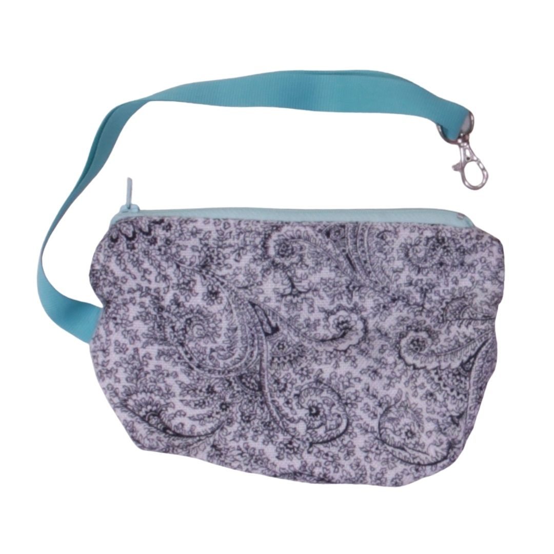 anna * pollack, Täschchen Parsley grau, gefüttert, mit Zipp und Gurt