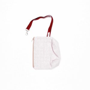 anna * pollack, Täschchen beige geblümt, gefüttert, mit Zipp und Gurt