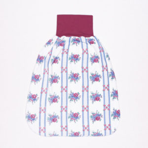 anna * pollack, Pucksack, Flanell geblümt, blau und weinrot, Bund weinrot