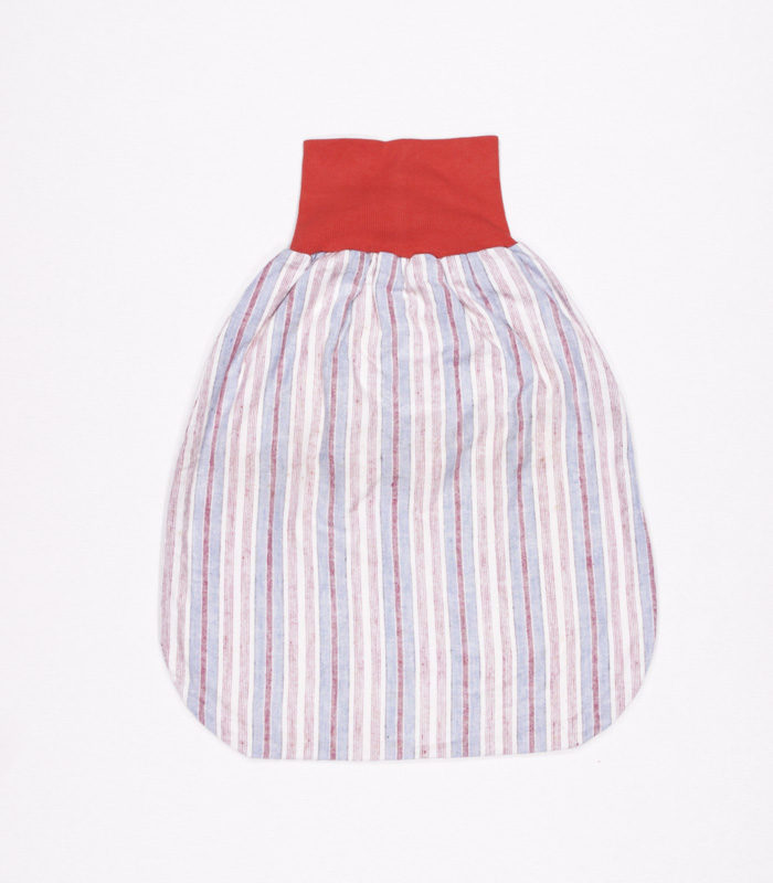 anna * pollack, Pucksack, Flanell gestreift, rot, blau, weiß, Bund rot