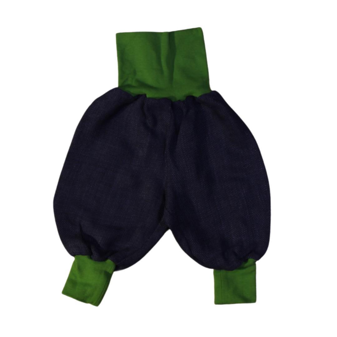 anna * pollack, Minipirat, Leinen dunkelblau, Bündchen grün