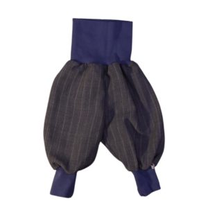 anna * pollack, Minipirat, Nadelstreif grau, Bündchen fernblau