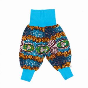 anna * pollack, Minipirat, Afrikaprint türkis, Bündchen türkis