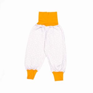 anna * pollack, Piratenhose, Bio Baumwolle, grau mit Sternen, Bund orange