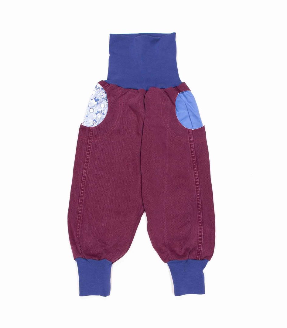 anna * pollack, PIratenhose Mixed, 80-116, Bordeaux, Bund und Taschen blau