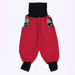 anna * pollack, Piratenhose Mixed, rot mit Bund und Taschen in schwarz