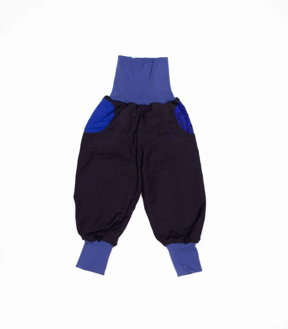 anna * pollack, PIratenhose Mixed, 80-116, Schwarz, Bund und Taschen blau