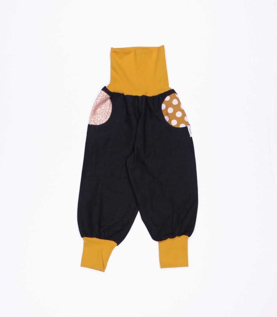 anna * pollack, PIratenhose Mixed, 80-116, Schwarz, Bund und Taschen curry