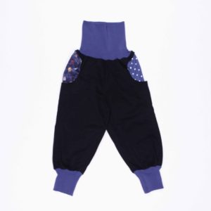 anna * pollack, PIratenhose Mixed, 80-116, Schwarz, Bund und Taschen fernblau