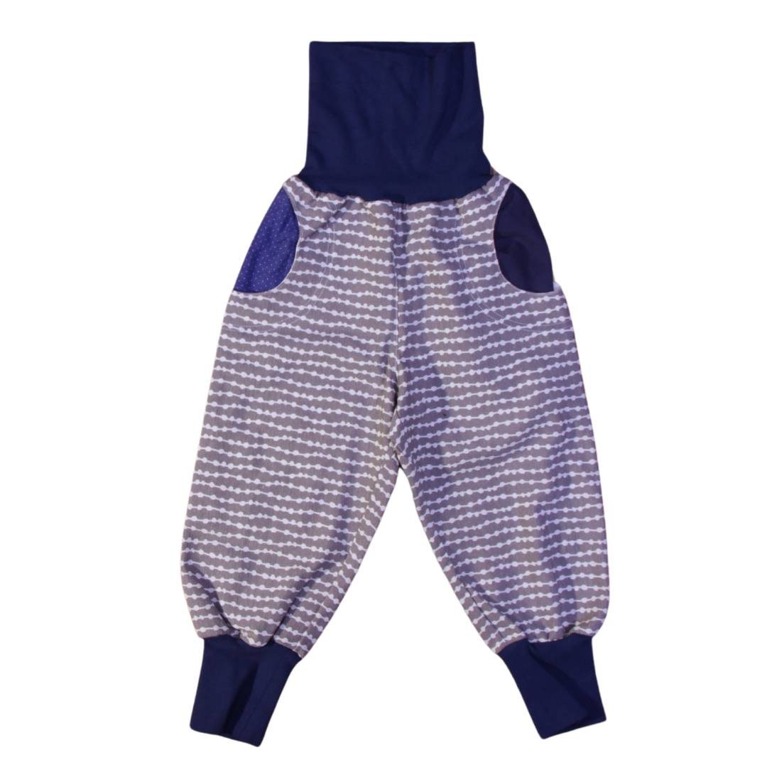 anna * pollack, PIratenhose Mixed, 80-116, Muster grau, Bund und Taschen marine