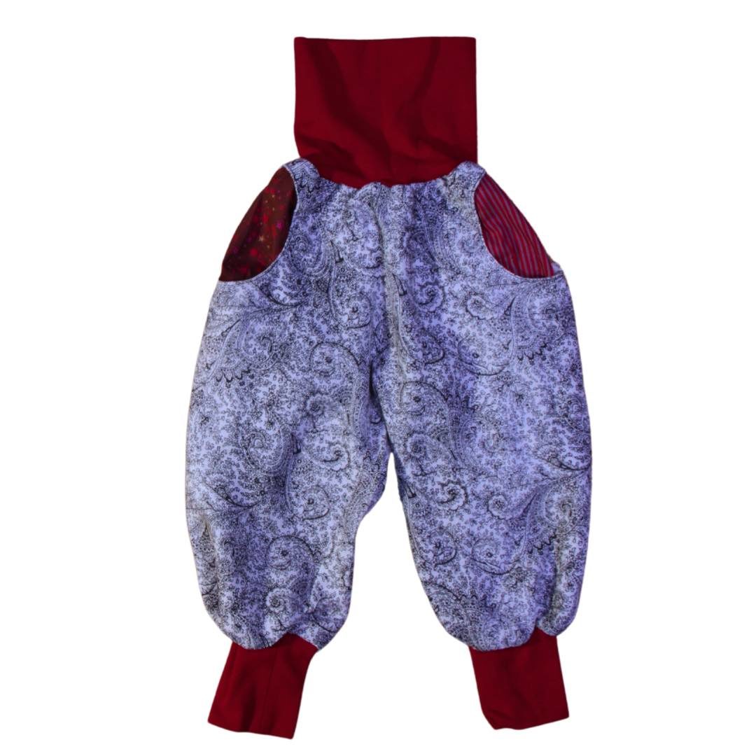 anna * pollack, PIratenhose Mixed, 80-116, Parsley grau, Bund und Taschen rot