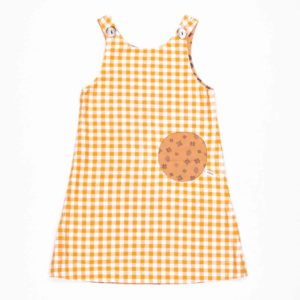 Wendekleid, 110-134, gelb dirndl, Vorderseite gelb