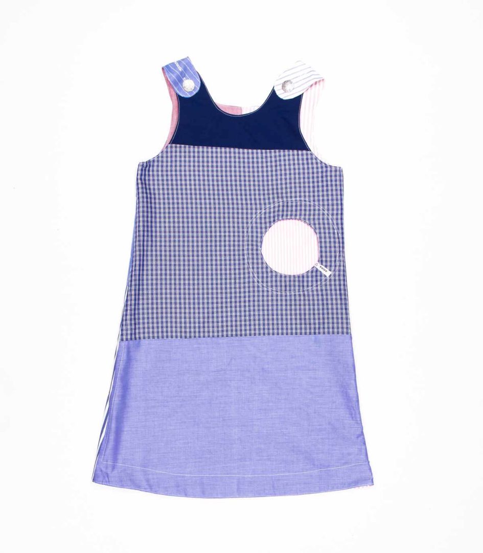 anna * pollack, Wendekleid, 134-152, rosa und blau, Vorderseite blau