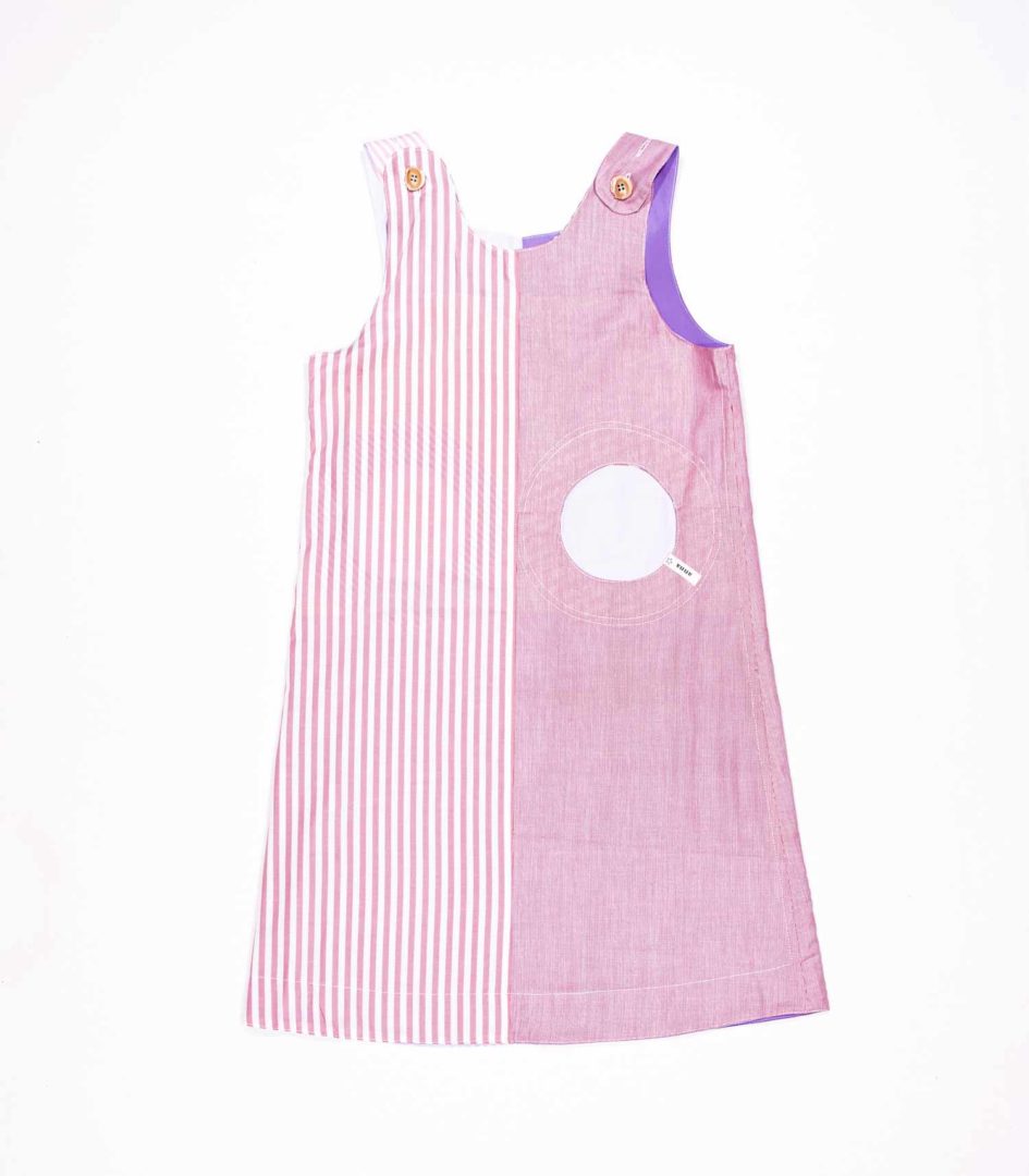 anna * pollack, Wendekleid, 134-152, rosa und flieder, Vorderseite rosa