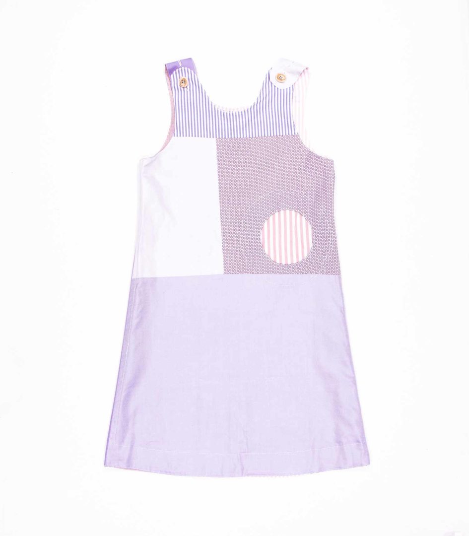 anna * pollack, Wendekleid, 134-152, rosa und flieder, Vorderseite flieder