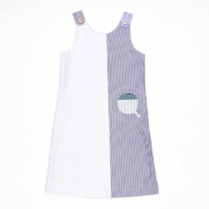 Wendekleid, 152-164, blau grün, Vorderseite blau