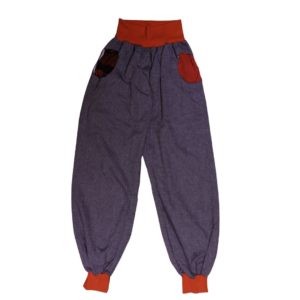 anna * pollack, Piratenhose, small, Mixed, grau, mit orangem Bund und Taschen