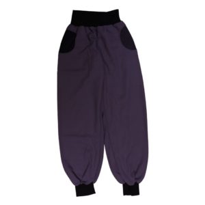 anna * pollack, Piratenhose, small, Wolle grau, gefüttert, mit schwarzem Bund und Taschen