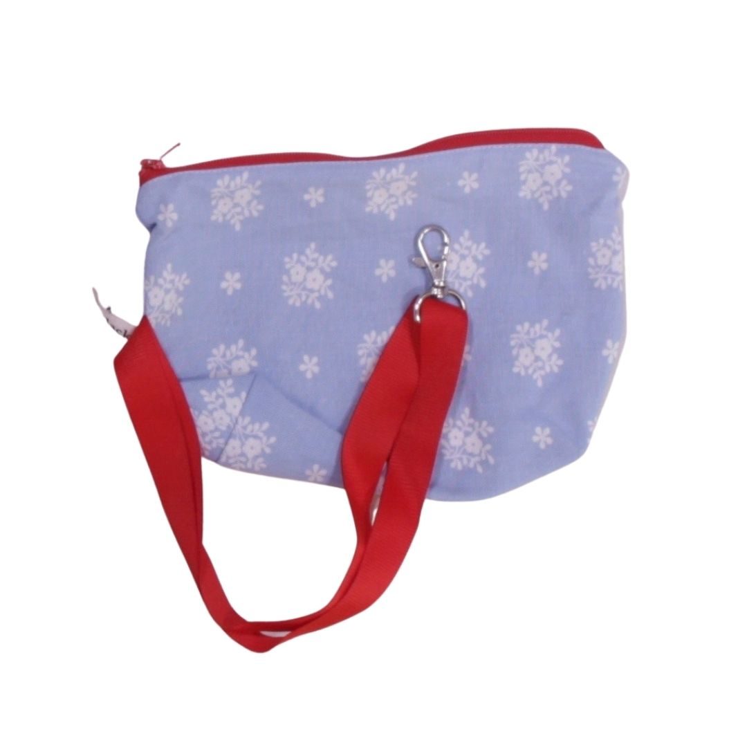 anna * pollack, Täschchen Dirndl hellblau , gefüttert, mit Zipp und Gurt