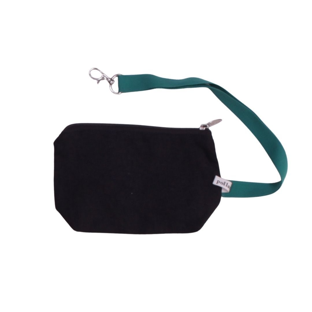 anna * pollack, Täschchen schwarz, gefüttert, mit Zipp und Gurt