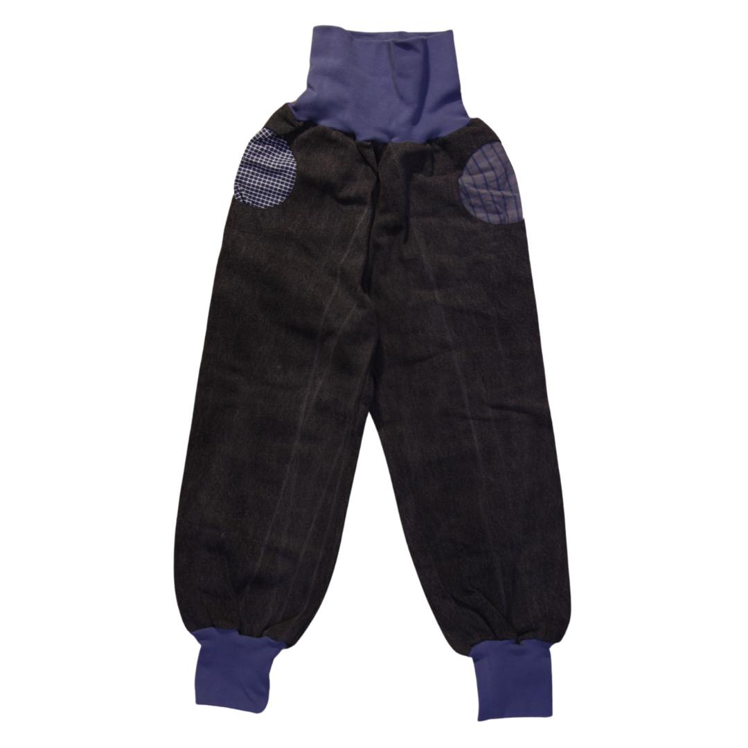 anna * pollack, PIratenhose Mixed, 134-152, Schwarzgrau , Bund und Taschen blau