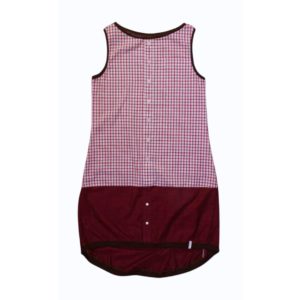 anna * pollack, Kleid Sonnenbrise weinrot Karo, medium , Bündchen braun, Ansicht Vorne