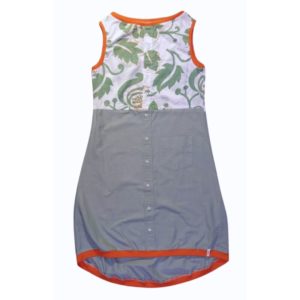 anna * pollack, Kleid Sonnenbrise grün Blumen, small, Bündchen orange, Ansicht Vorne