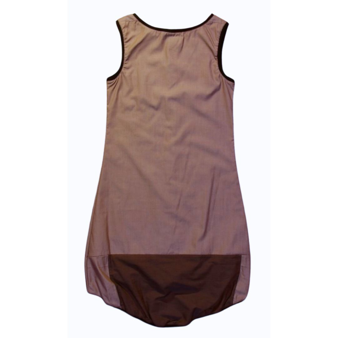 anna * pollack, Kleid Sonnenbrise gelb und Karo, x-small, Bündchen orange, Ansicht Rücken