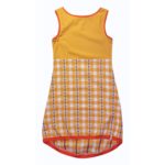 anna * pollack, Kleid Sonnenbrise gelb und Karo, x-small, Bündchen orange, Ansicht Vorne