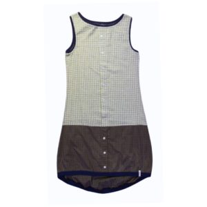 anna * pollack, Kleid Sonnenbrise grün Karo, x-small, Bündchen marine, Ansicht Vorne